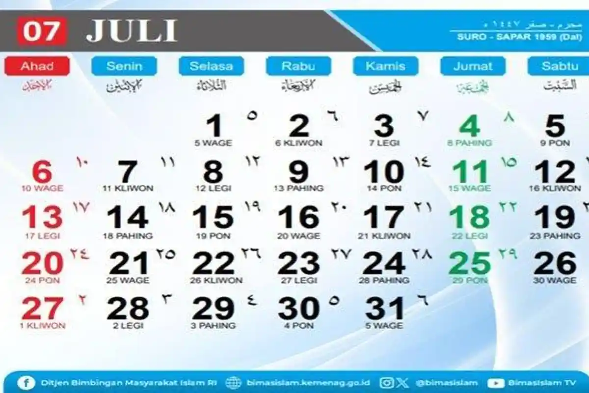 Kalender Juli 2025: Jadwal MPLS dan Jadwal Masuk Sekolah TA 2025-2026