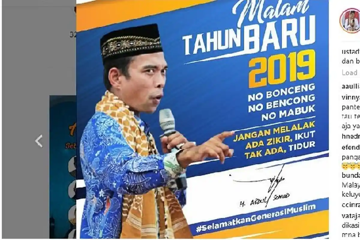 Pesan Penting Ustadz Abdul Somad untuk Generasi Muda di Malam Tahun Baru 2019