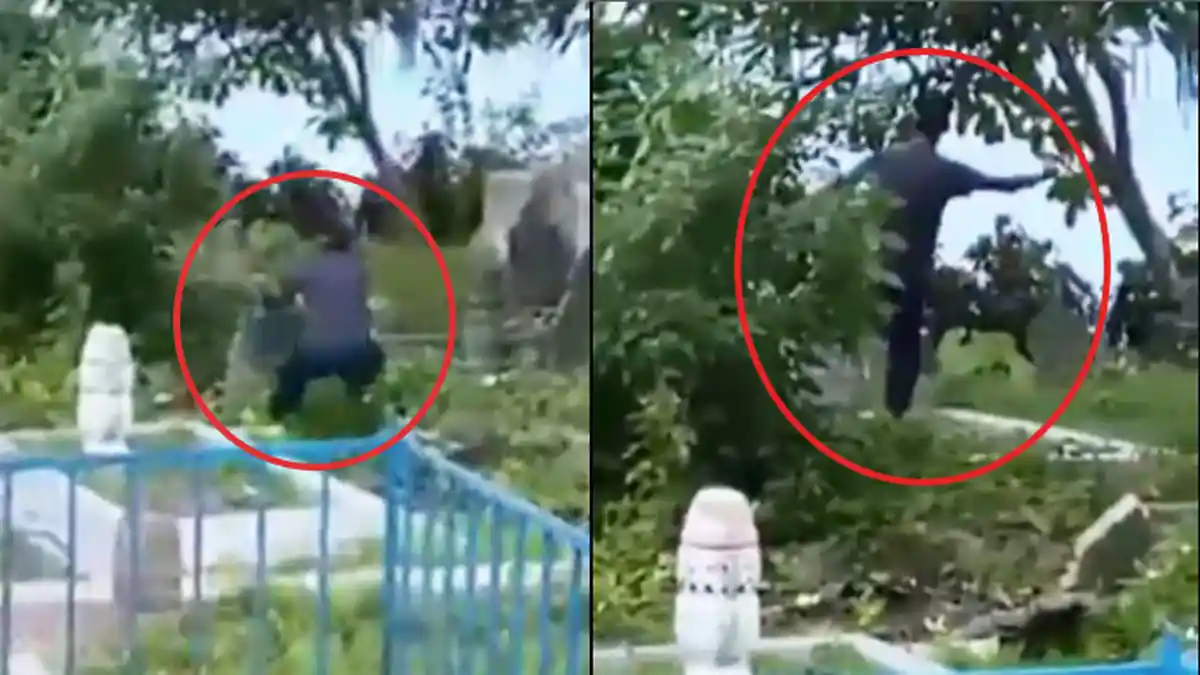 Viral, Seorang Pemuda Diduga Obrak-Abrik Batu Nisan, Teman-temannya Sibuk Merekam dan Tertawa