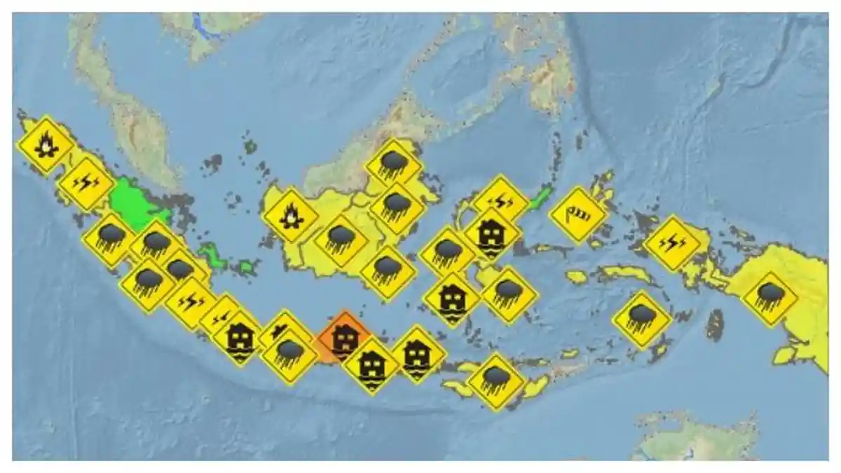 Info BMKG: Peringatan Dini Senin, 22 Februari 2021, 28 Wilayah Berpotensi Alami Cuaca Ekstrem