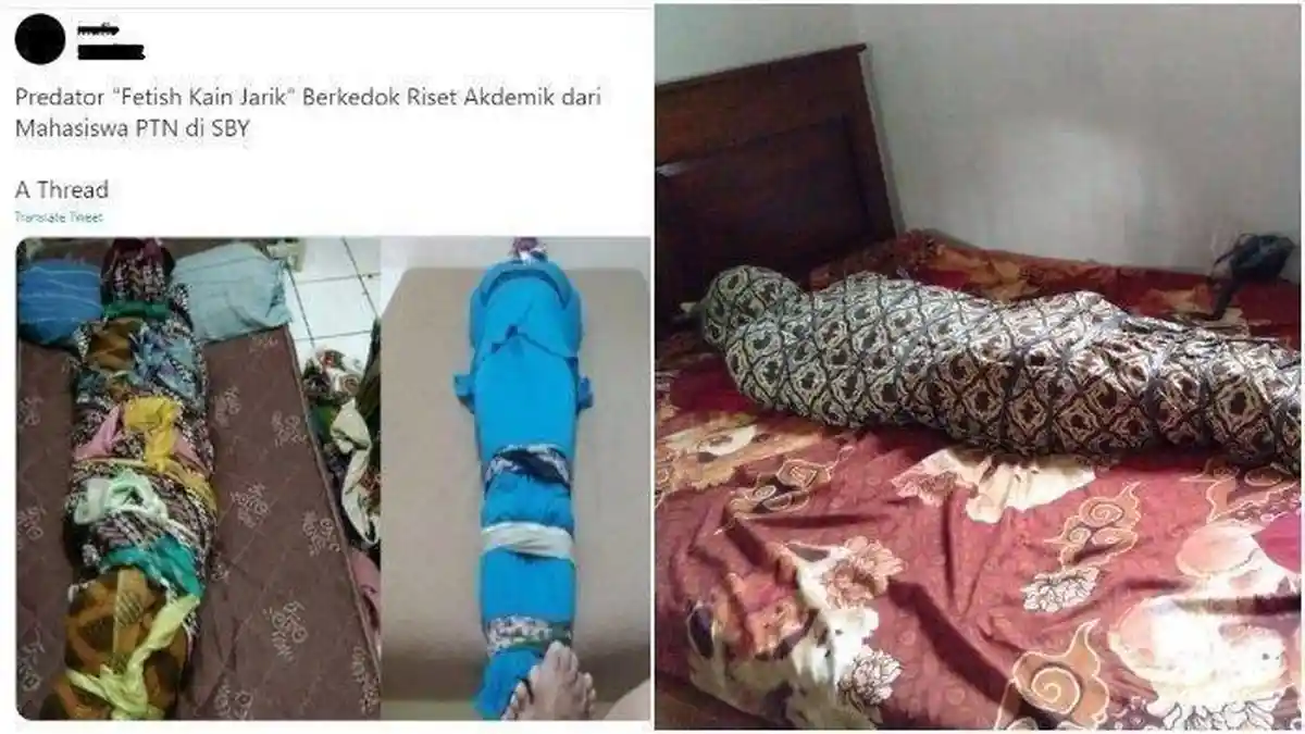 Viral Fetish Kain Jarik, Pelaku Mahasiswa Modus Riset Palsu Minta Korban Bungkus Diri Bak Mayat