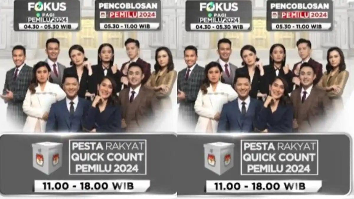 Jadwal Acara TV Rabu, 14 Februari 2024: Quick Count Pemilu 2024 di Indosiar, Arisan di TRANS 7