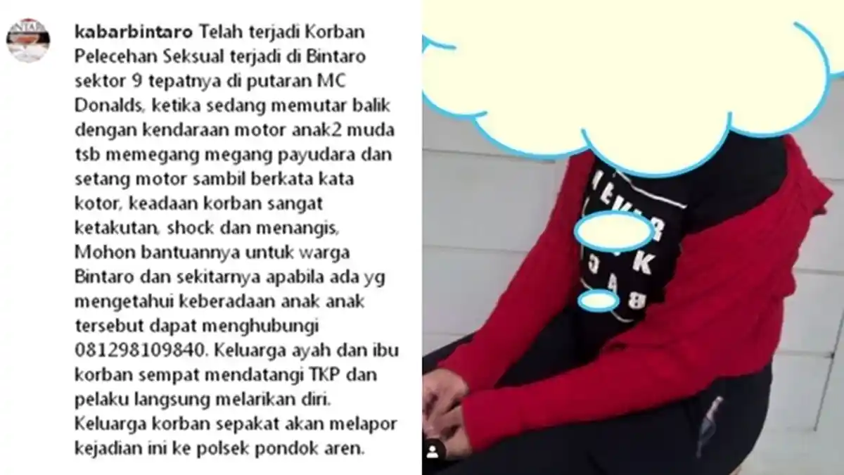 Terjadi Pelecehan Seksual Terhadap Perempuan di Bintaro, Pelaku Berprofesi Sebagai 'Pak Ogah'