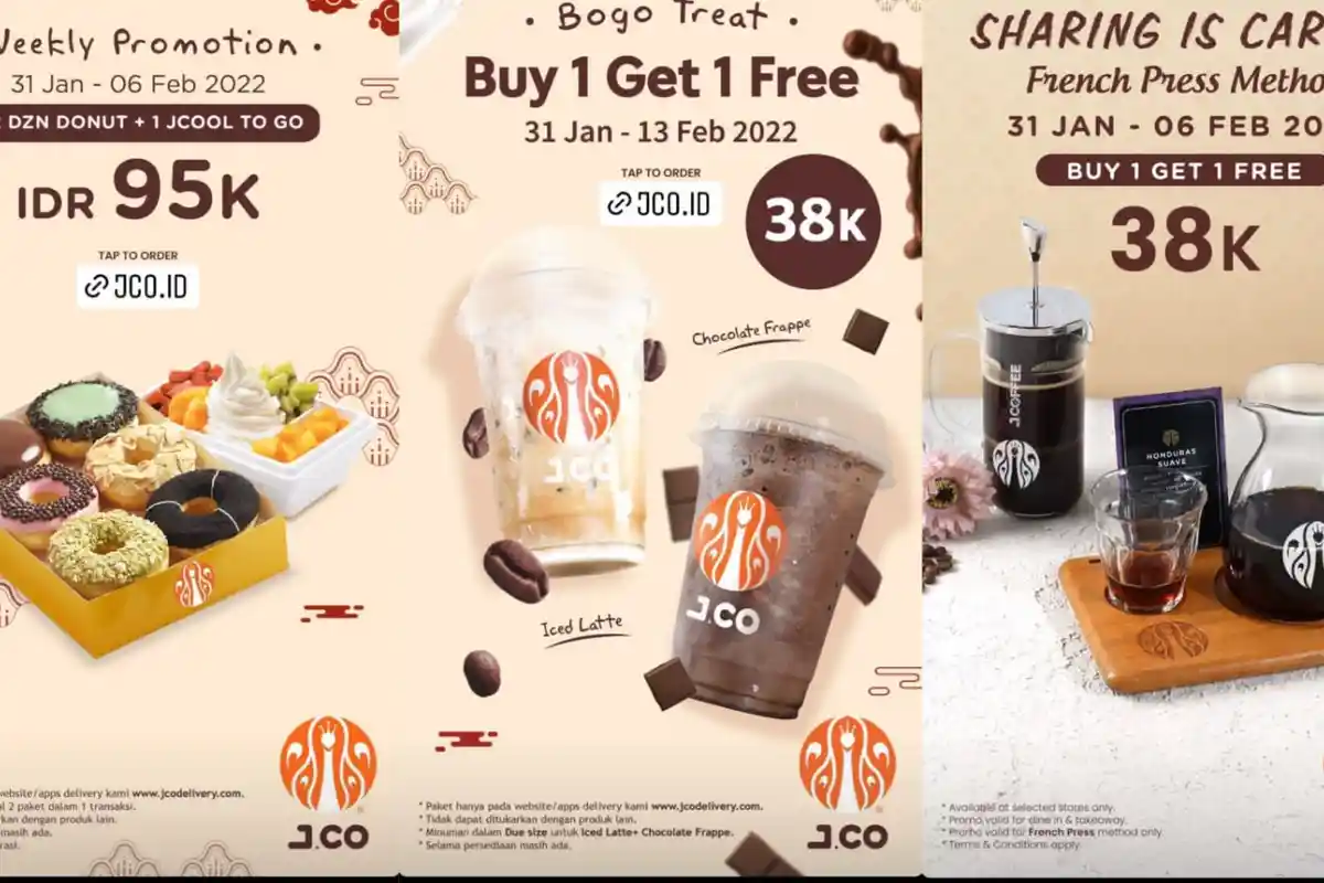 Promo JCO Hari Ini 1 Februari 2022, 1/2 Lusin Donut+Jcool To Go Mulai Rp 95.000, Sajikan untuk Imlek