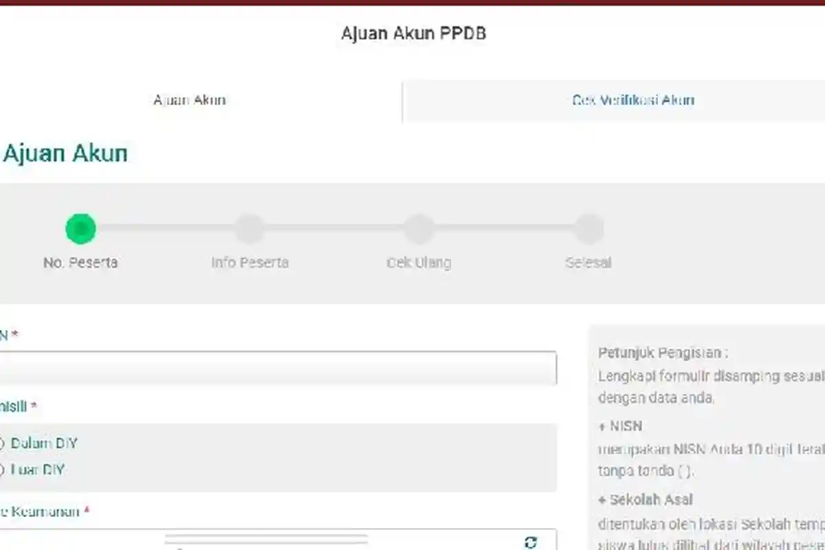 Cara Pengajuan Akun PPDB Jogja 2023 di yogyaprov.siap-ppdb.com