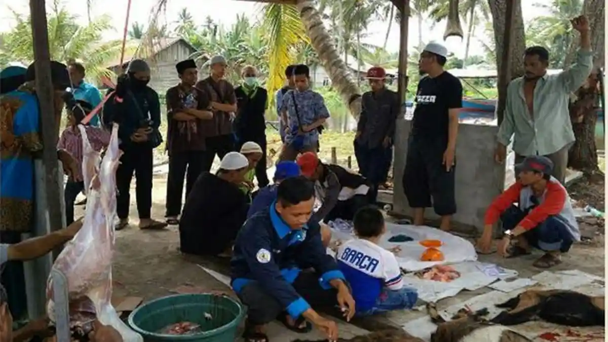 Rayakan Idul Adha, FKMI Nuruddin FISIP Untan Bagi-bagi Hewan Kurban
