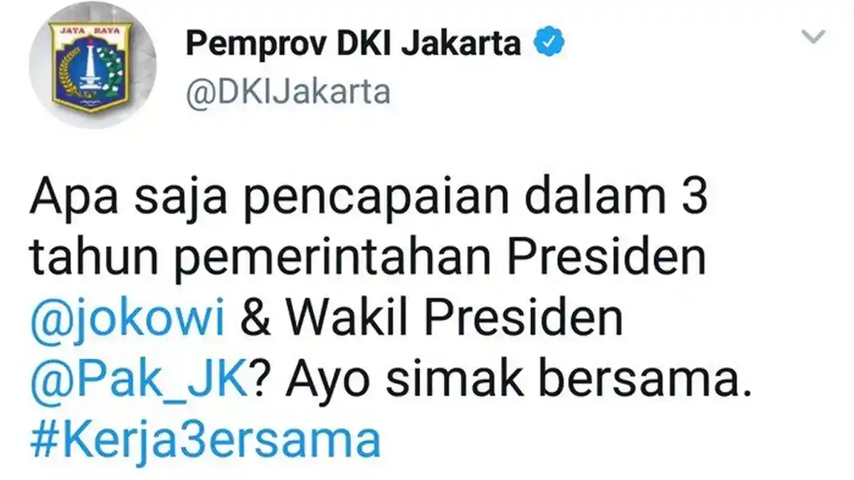 Twitter Pemprov DKI Dibully Gara-gara Belum Move On dari Ahok