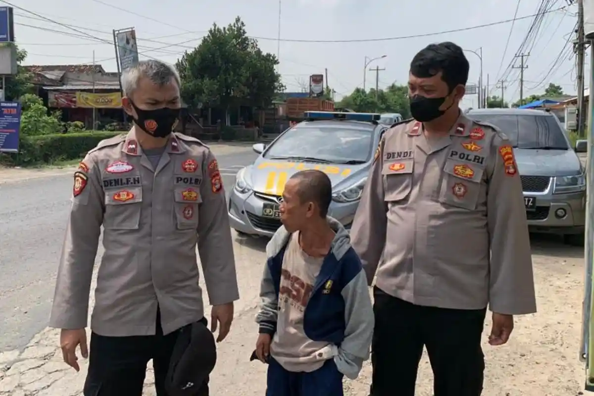 Polsek Gunung Sugih Lampung Tengah Mengamankan 'Pak Ogah' yang Meresahkan Pengendara di Jalinsum