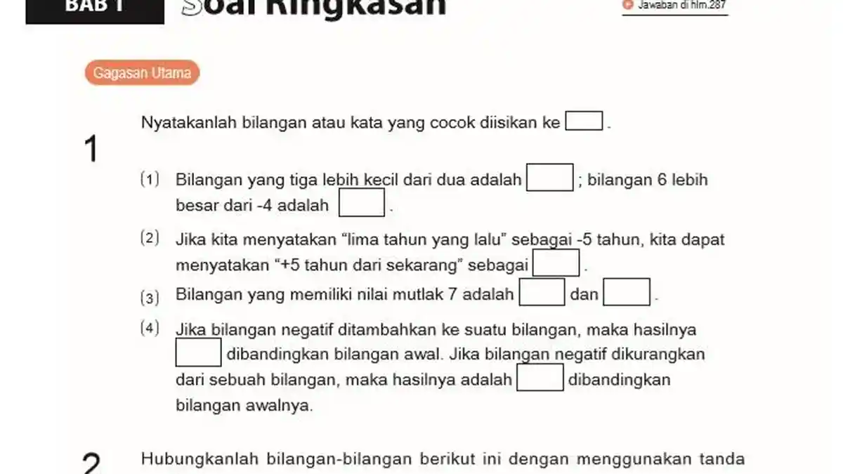 Kunci Jawaban Matematika Kelas 7 Halaman 56 Kurikulum Merdeka: Soal Ringkasan Bab 1
