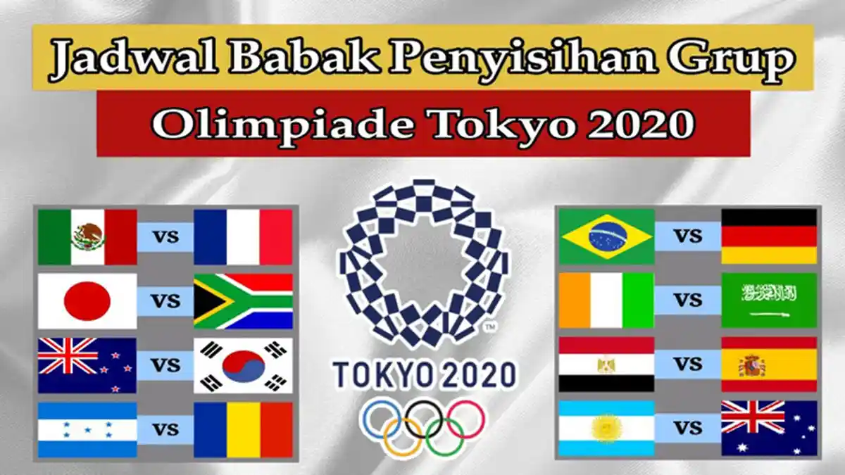 Jadwal Sepak Bola Putra Olimpiade Tokyo Hari Ini Kamis 22 Juli 2021 Live TVRI dan vidio.com