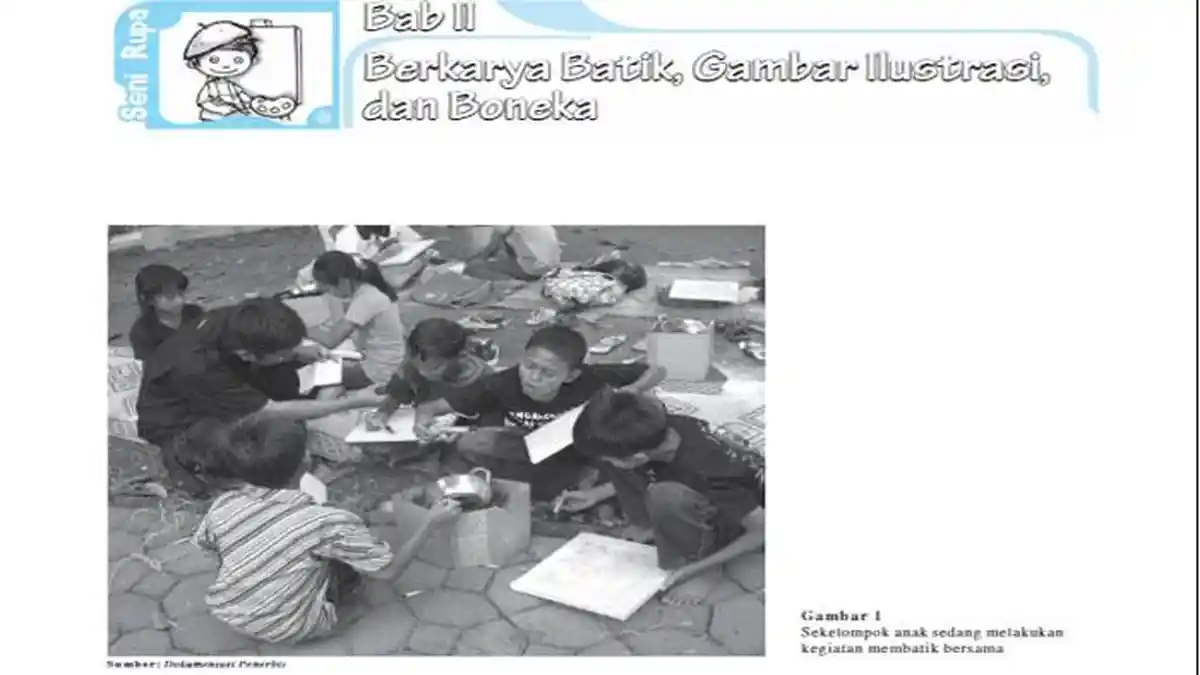 MATERI Seni Rupa Kelas 6 SD Kurikulum Merdeka Semester 1 dan Link Buku, Bab II : Berkarya Batik