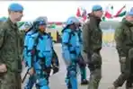 Pasukan Garuda Indobatt Latihan Anti Huru Hara