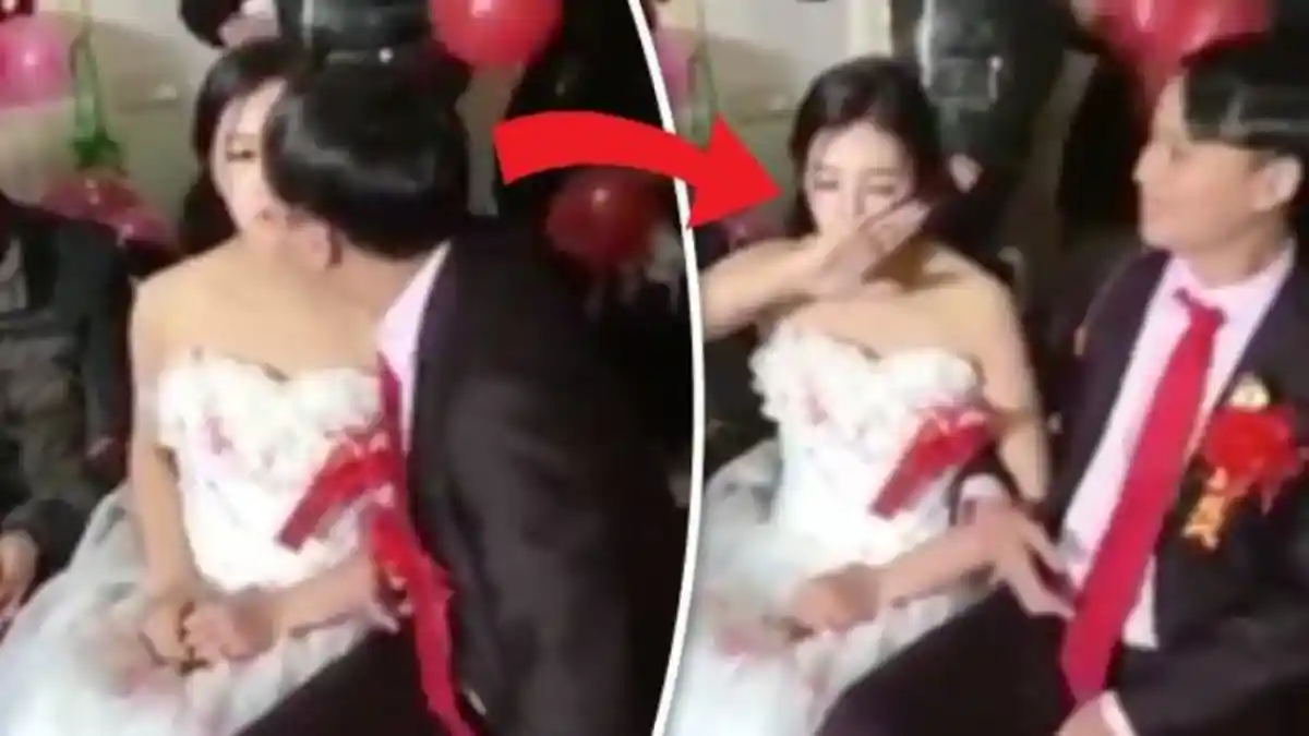 VIDEO Bikin Syok! Pengantin Wanita Ini Langsung Meludah Saat Dicium Suaminya Karena Jelek