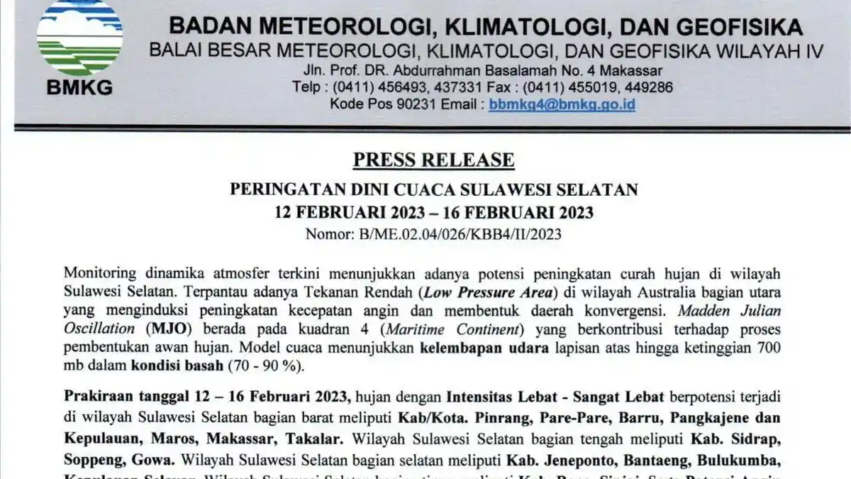 Hujan Sejak Dini Hari, Paccerakang, Katimbang, dan Pai Tergenang