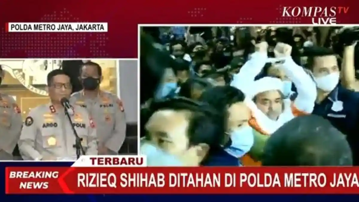 Polisi Tahan Rizieq Shihab di Rutan Polda Metro Jaya