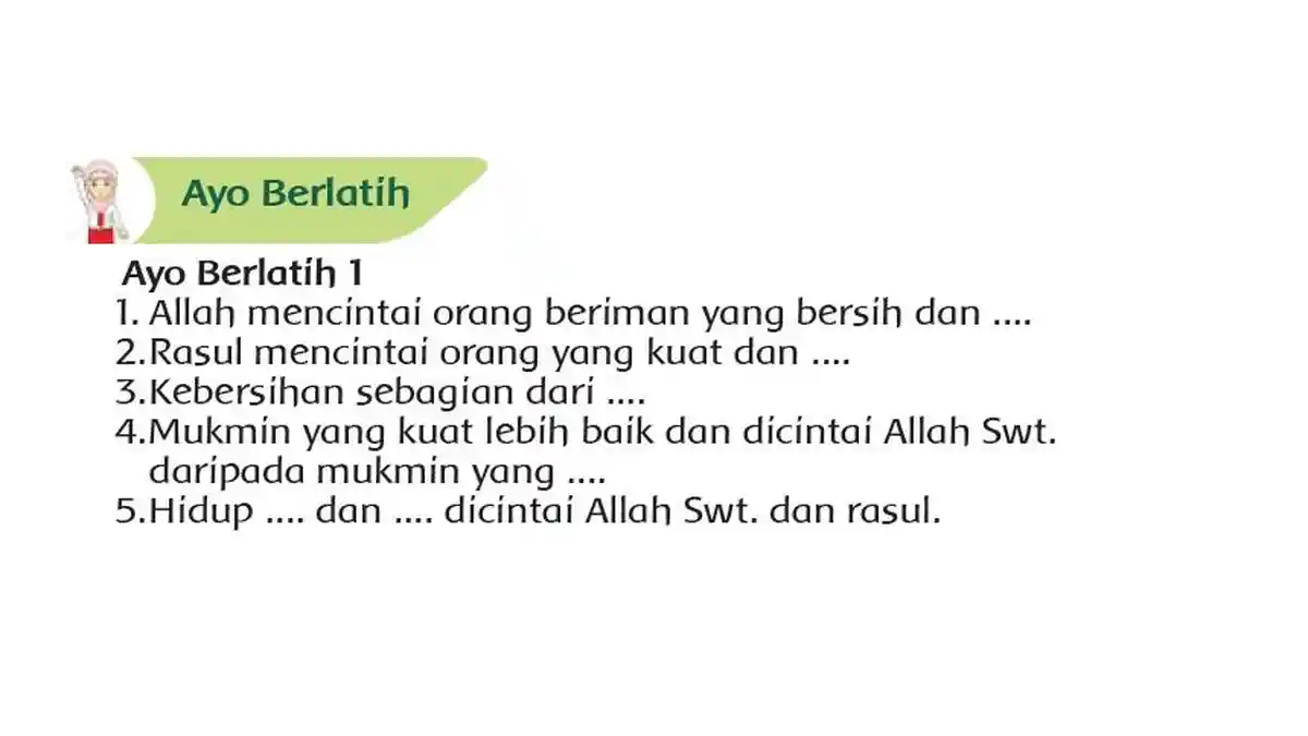 Kunci Jawaban PAI Kelas 2 SD K13 Halaman 34-35, Ayo Berlatih: Hidup Bersih dan Sehat