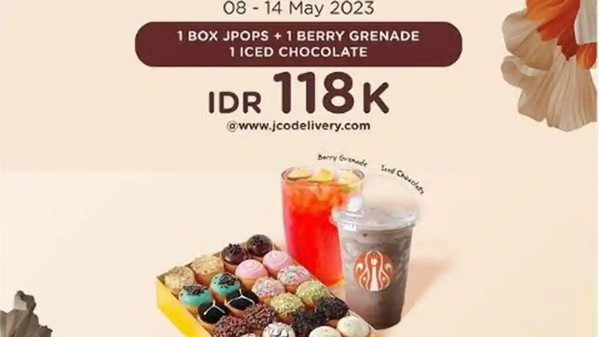 3 Promo JCO Hari Ini 8 Mei 2023, 1 Box Jpops + Iced Berry Grenade ...