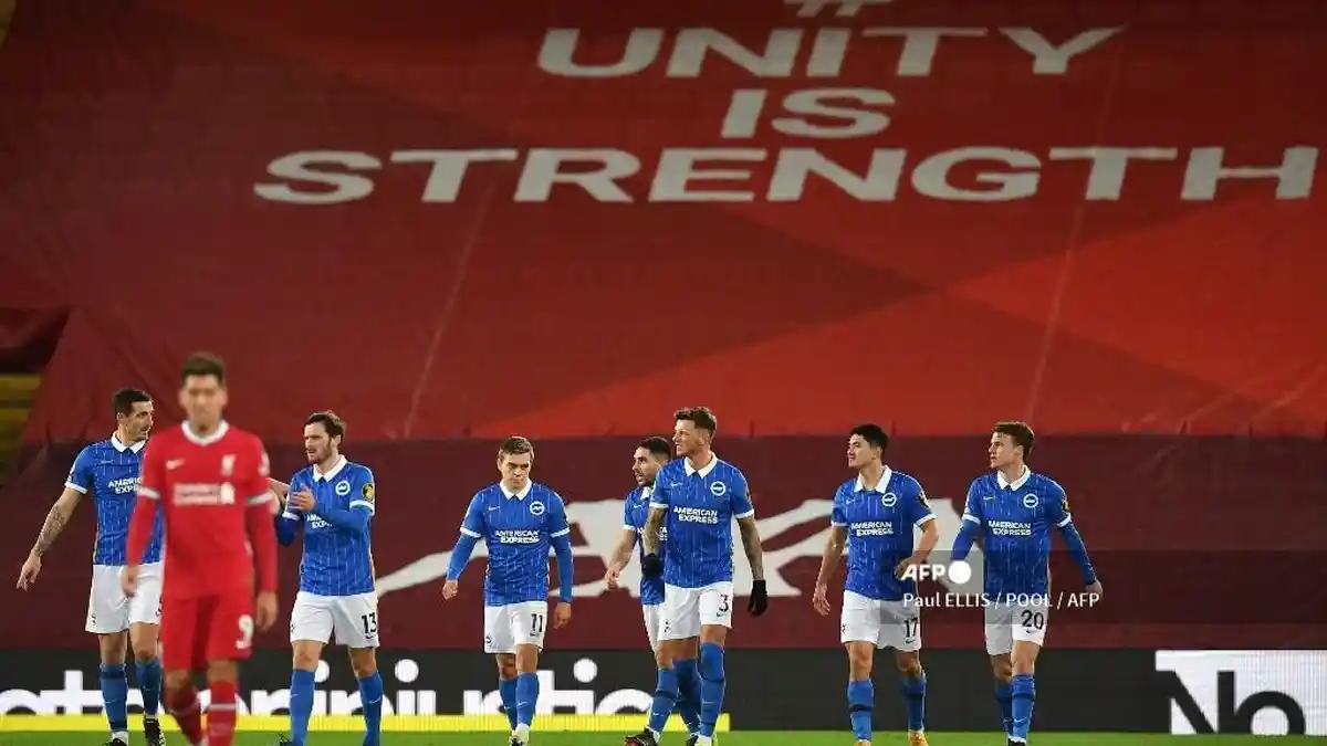 HASIL LIGA INGGRIS: Liverpool Kalah di Kandang, Brighton Bikin The Reds Turun Peringkat