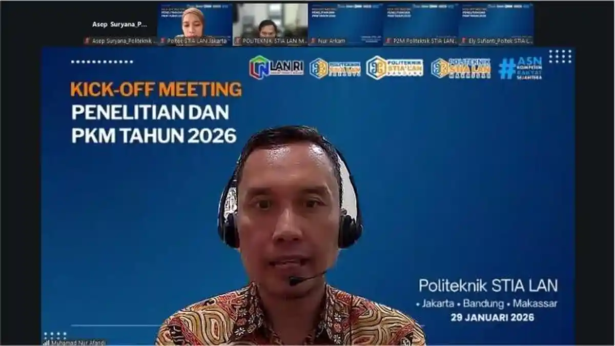 Kick Off Penelitian dan PkM Tiga Kampus:  Politeknik STIA LAN Bandung Dorong Riset Terapan Berdampak