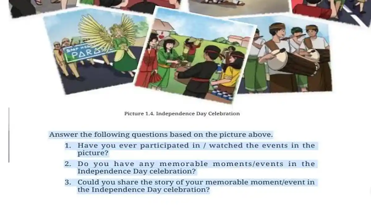 Kunci Jawaban Bahasa Inggris Kelas 8 Halaman 53, Independence Day Celebration