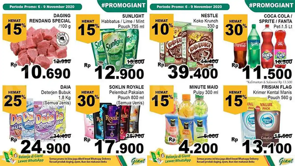Katalog Promo JSM Giant Minggu Ini 6 7 8 9 November 2020, Dapatkan Diskon Harga Hingga 30 Persen