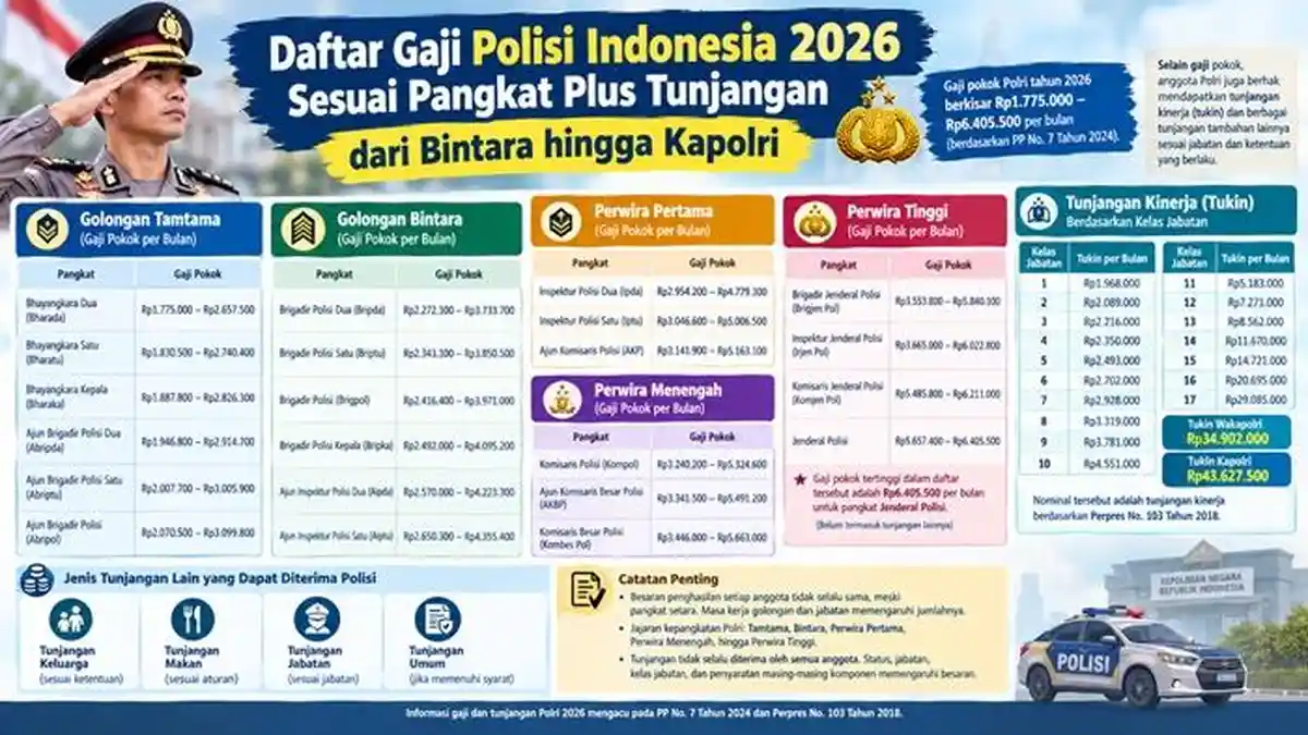 Gaji Polisi 2026 vs Gaji TNI Mulai dari Bintara dan Tamtama Lengkap ...