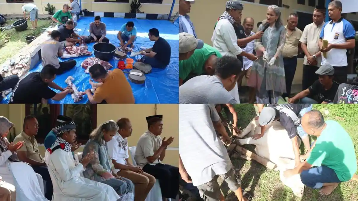 Di Tengah Kota, Kapolres Sah Udur TM Sitinjak Ajak Polres Pematangsiantar Berbagi Berkah Idul Adha