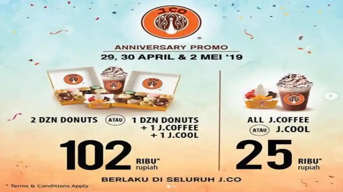 Promo J.CO Anniversary Kembali Lagi! Simak Syarat dan Ketentuannya di Sini!
