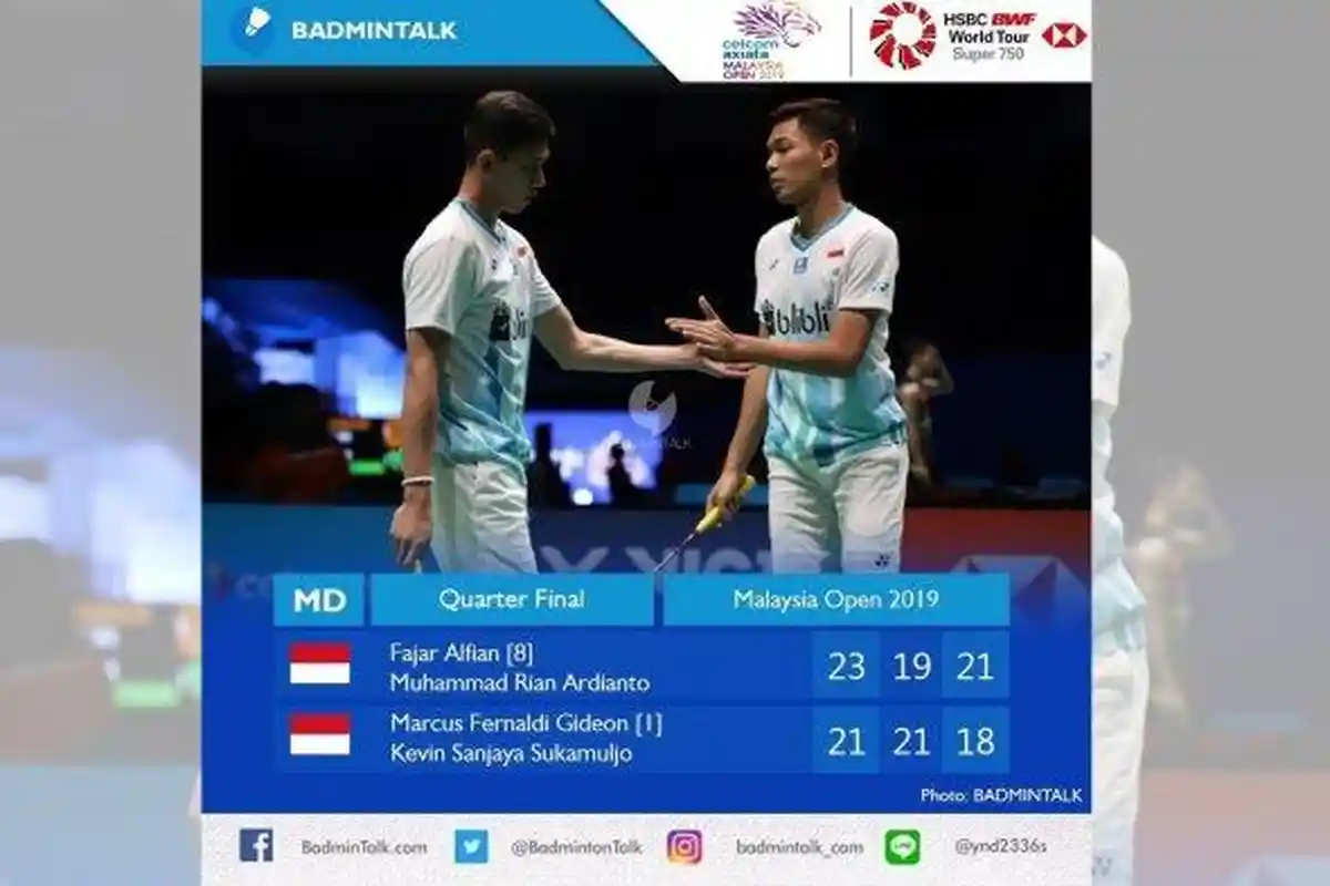 Link Live Streaming Singapore Open 2019, Marcus/Kevin dan Fajar/Rian Mulai Pukul 18.00 WIB