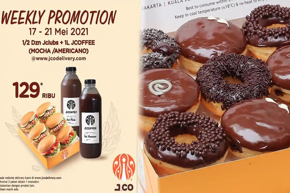 UPDATE PROMO JCO 18 Mei 2021, JCLUBS + 1 L JCOFFEE dan Menu Sarapan Gratis Iced Lemon Tea Americano
