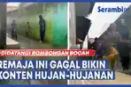 VIDEO - Viral Remaja Niat Bikin Konten Hujan-hujanan, Gagal karena Didatangi Rombongan Bocah