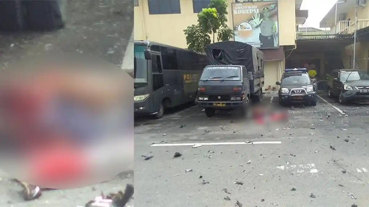 Bom Guncang Mapolresta Medan, Polisi Lakukan Olah TKP