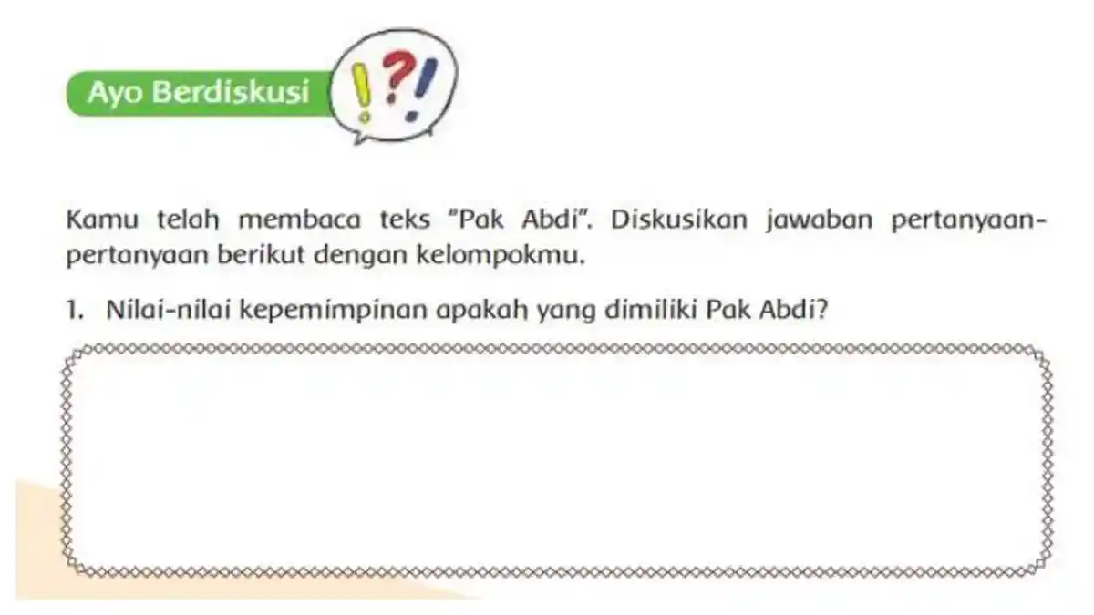 Kunci Jawaban Tema 7 Kelas 6 Halaman 24 dan 25 Kurikulum 2013, Ayo Berdiskusi: Kisah Pak Abdi 