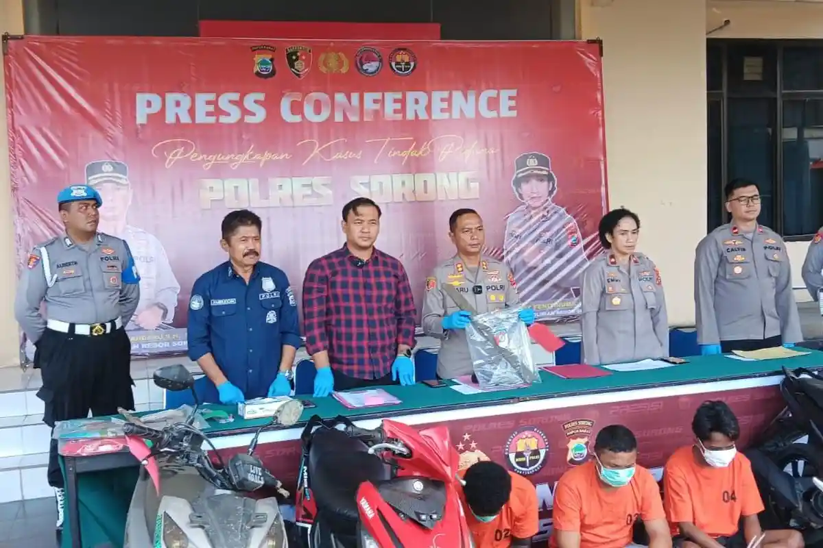 Polres Sorong Amankan Empat Motor Hasil Curian dari Tiga Tersangka, Honda Beat Paling Banyak