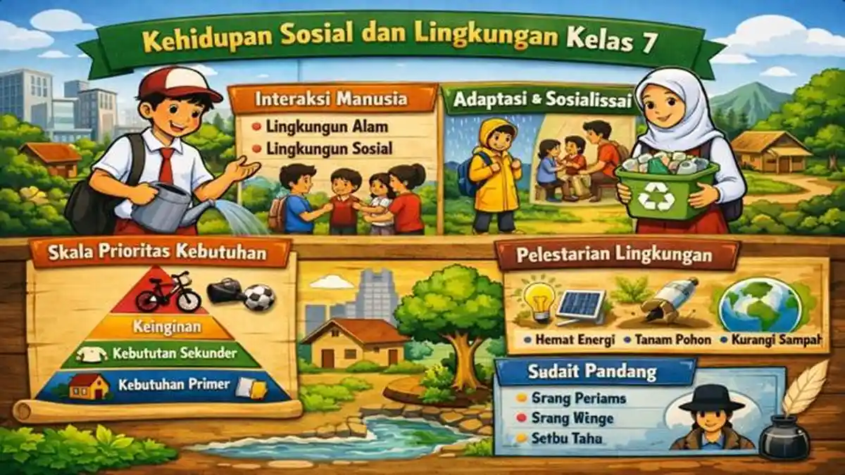 Latihan Soal HOTS IPS Kelas 7 SMP Tema 1 Kehidupan Sosial an Kondisi Lingkungan Sekitar, Soal 2026 - Sripoku.com