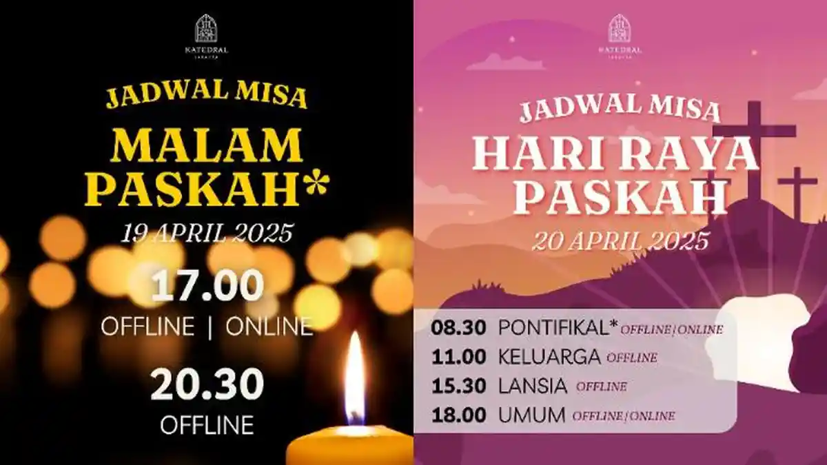 Jadwal Misa Malam Paskah dan Hari Raya Paskah 2025 di Gereja Katedral Jakarta