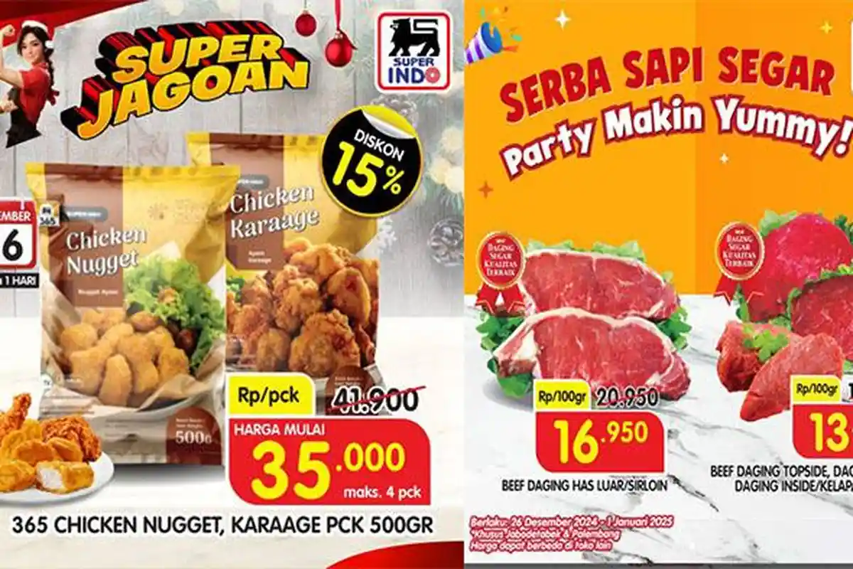 PROMO Superindo Hari Ini Kamis 26 Desember 2024, Hemat Nugget Susu Sabun Udang hingga Daging Segar