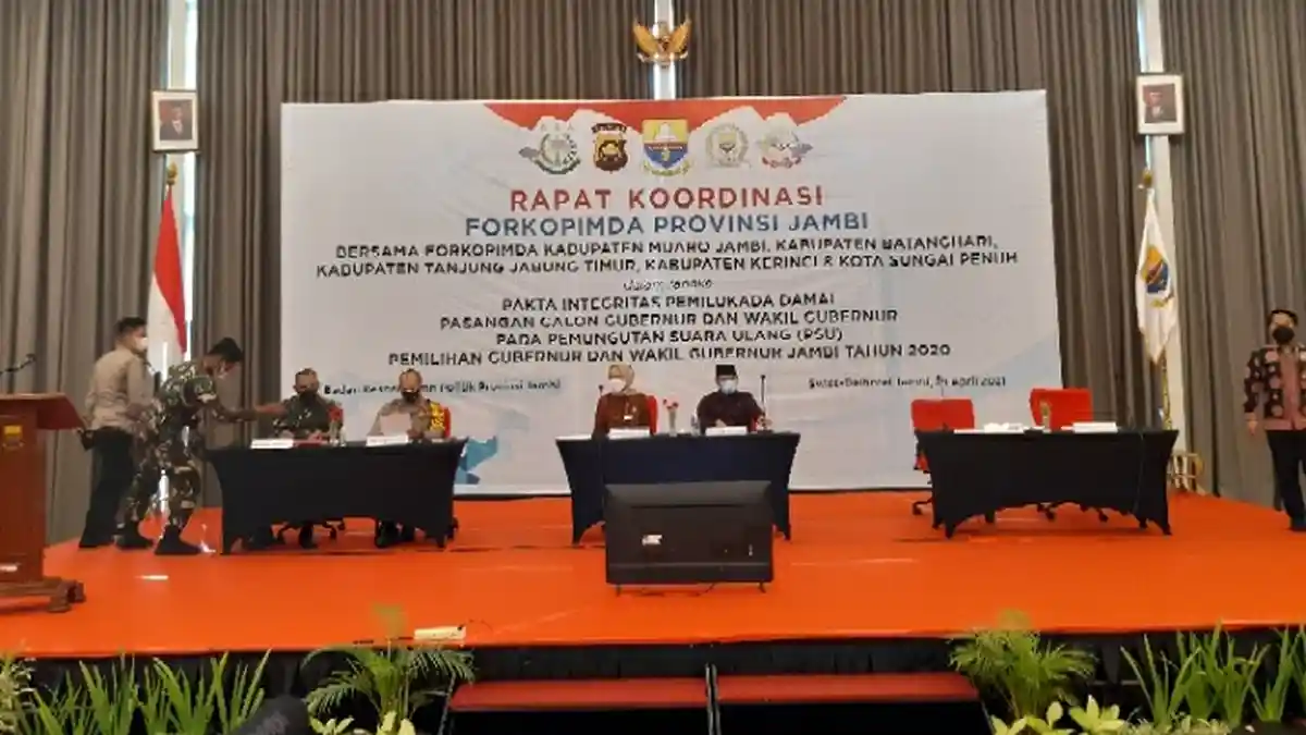 Pemprov Jambi Gelar Rakor Pakta Integritas Pemilukada Damai Pada PSU