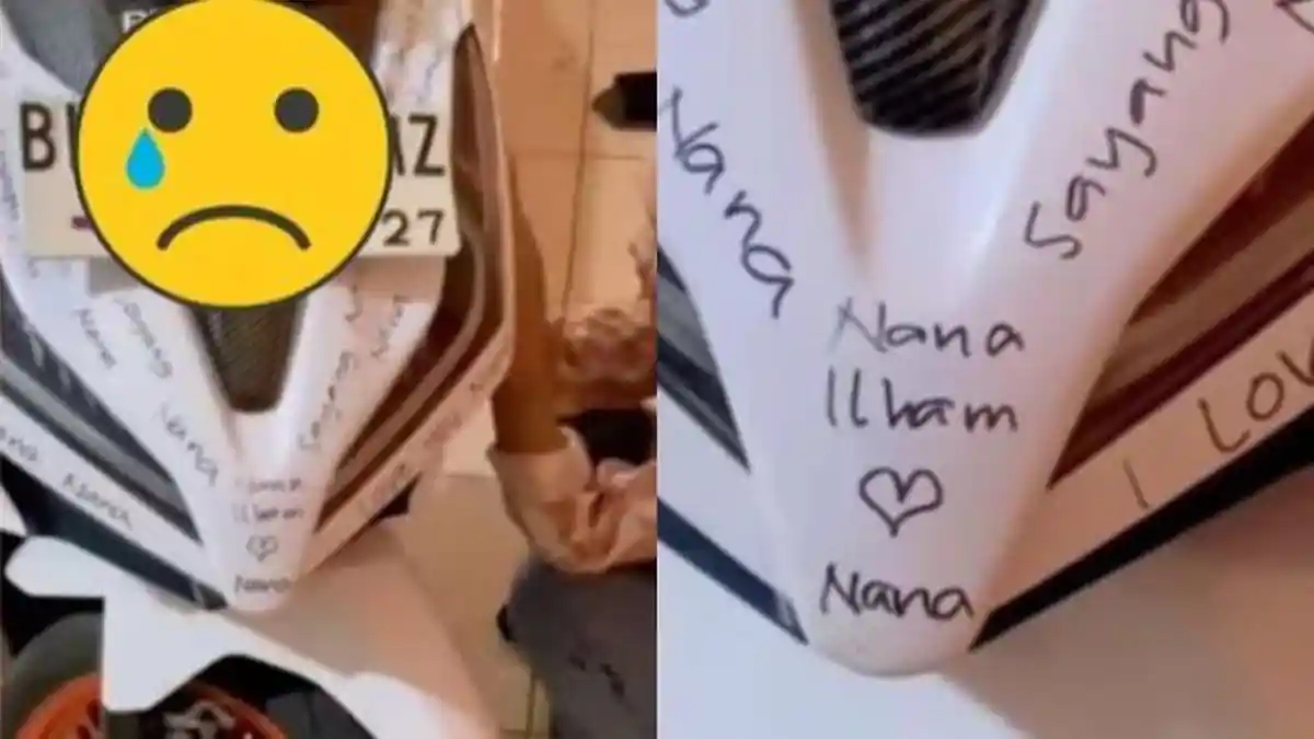 AKSI Bucin Cewek Coret Motor Pacarnya Agar Tak Selingkuh, Tulis Banyak Love dan Ancam Dikebiri
