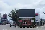 Penampakan Videotron Berukuran Besar Terpasang di Bundaran Satam Belitung