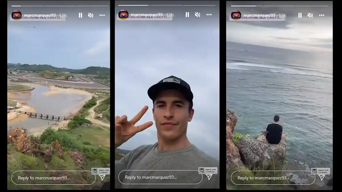 Marc Marquez Langsung Intip Kondisi Sirkuit Mandalika dari Atas Bukit Seger Mandalika