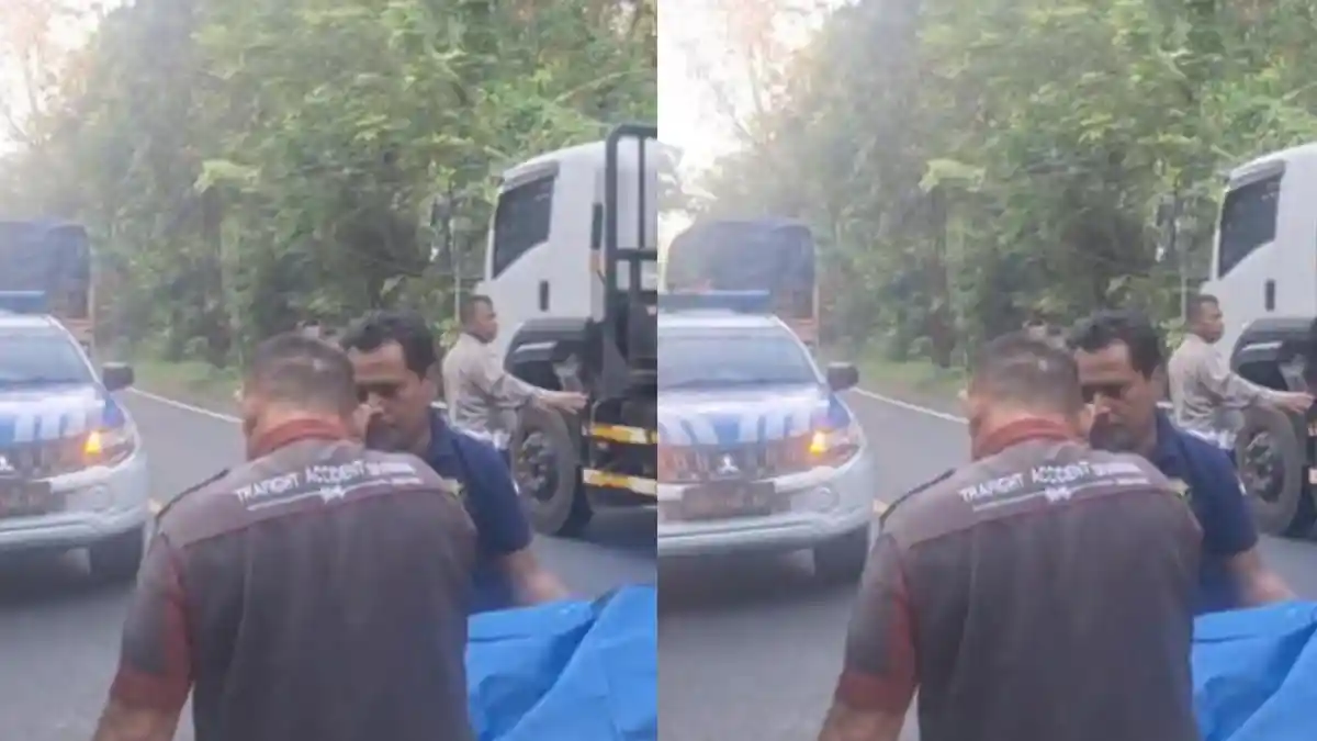 SELAMAT JALAN! Pemotor DK 5787 EF Disapu Truk Roda 6 Hingga Tewas, Sopir Kabur Usai Tabrak Lari