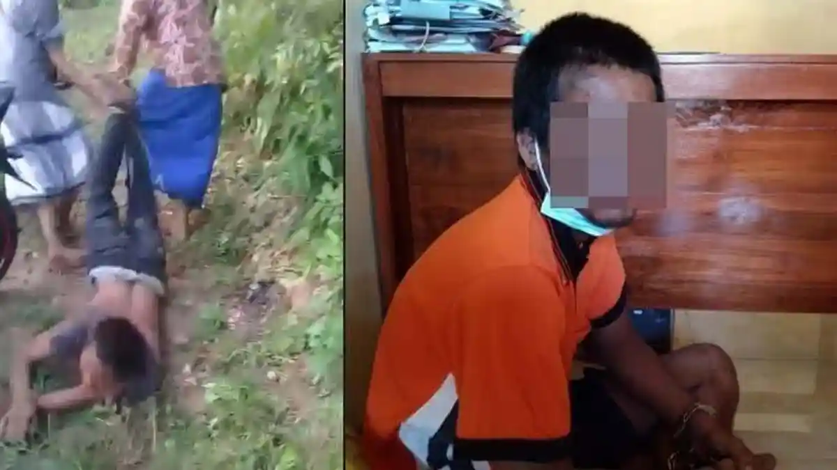 Viral Video Warga Hajar Pria yang Kakinya Terikat, Pukul Perut sampai Punggung, Ini Penyebabnya