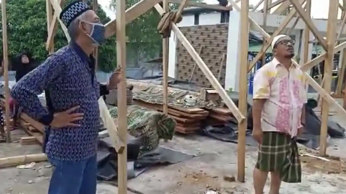 Pembangunan Masjid Nurul Hasanah Aceh di Palu Masuki Tahap Pasang Rangka Kubah