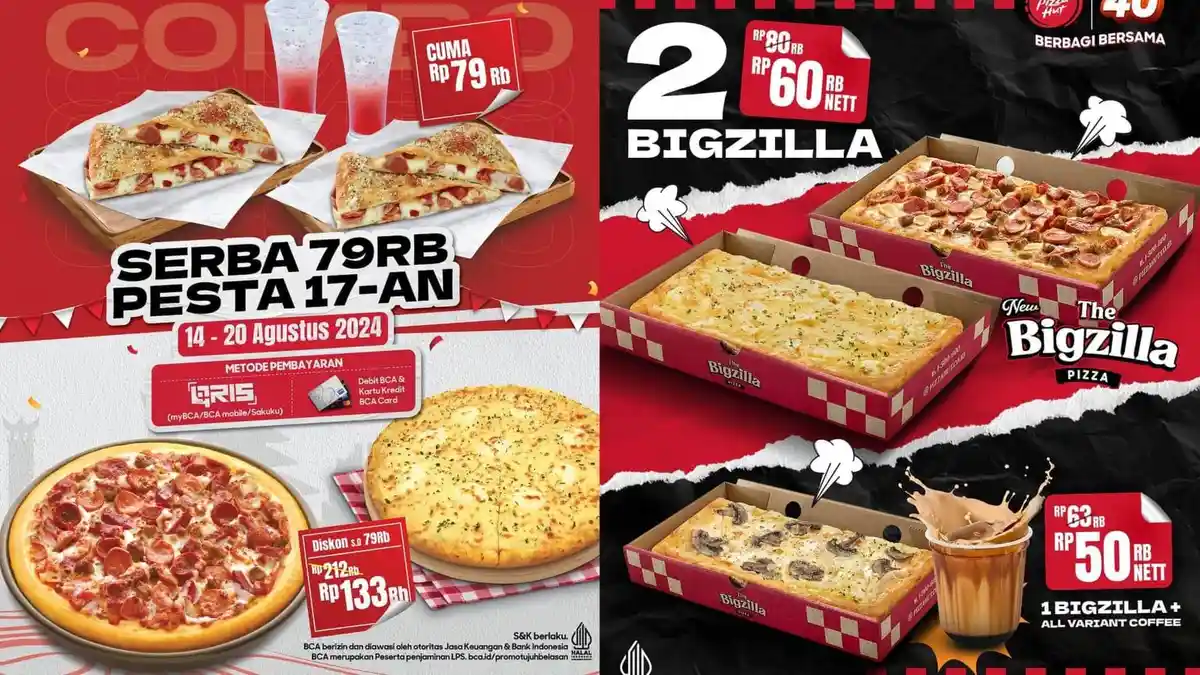 PESTA DISKON! Promo Pizza Hut 18-20 Agustus 2024, Nikmati 2 Melts + 2 Red ‘N White Rp 79 Ribu