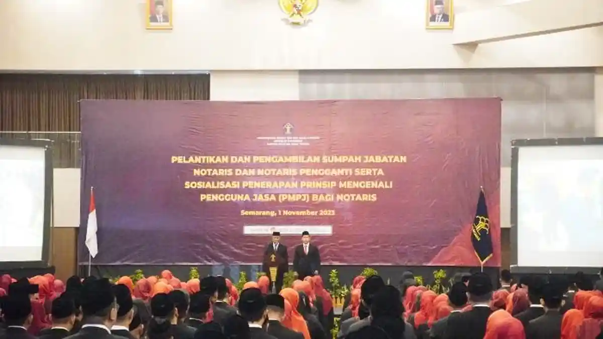 Lantik 412 Notaris Baru, Ini Pesan Kakanwil Kemenkumham Jateng