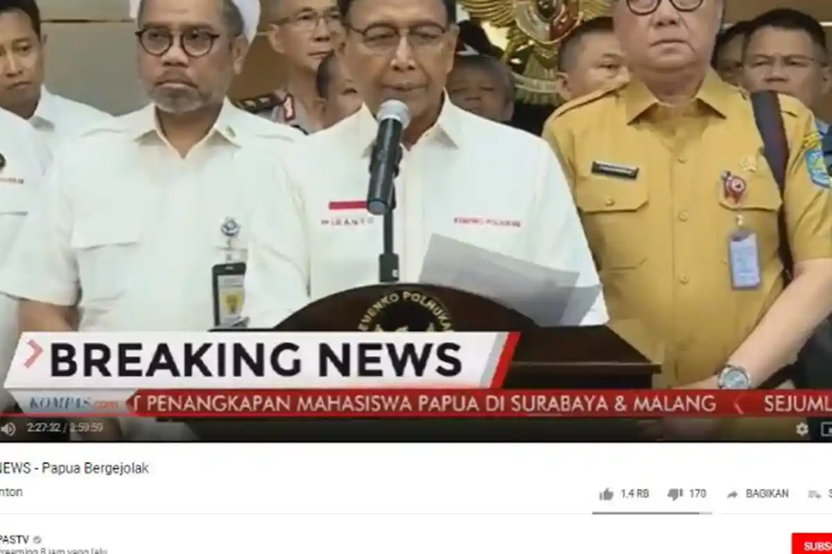 Menko Polhukam Apresiasi Gubernur Papua dan Gubernur Jawa Timur yang Saling sampaikan Perdamaian