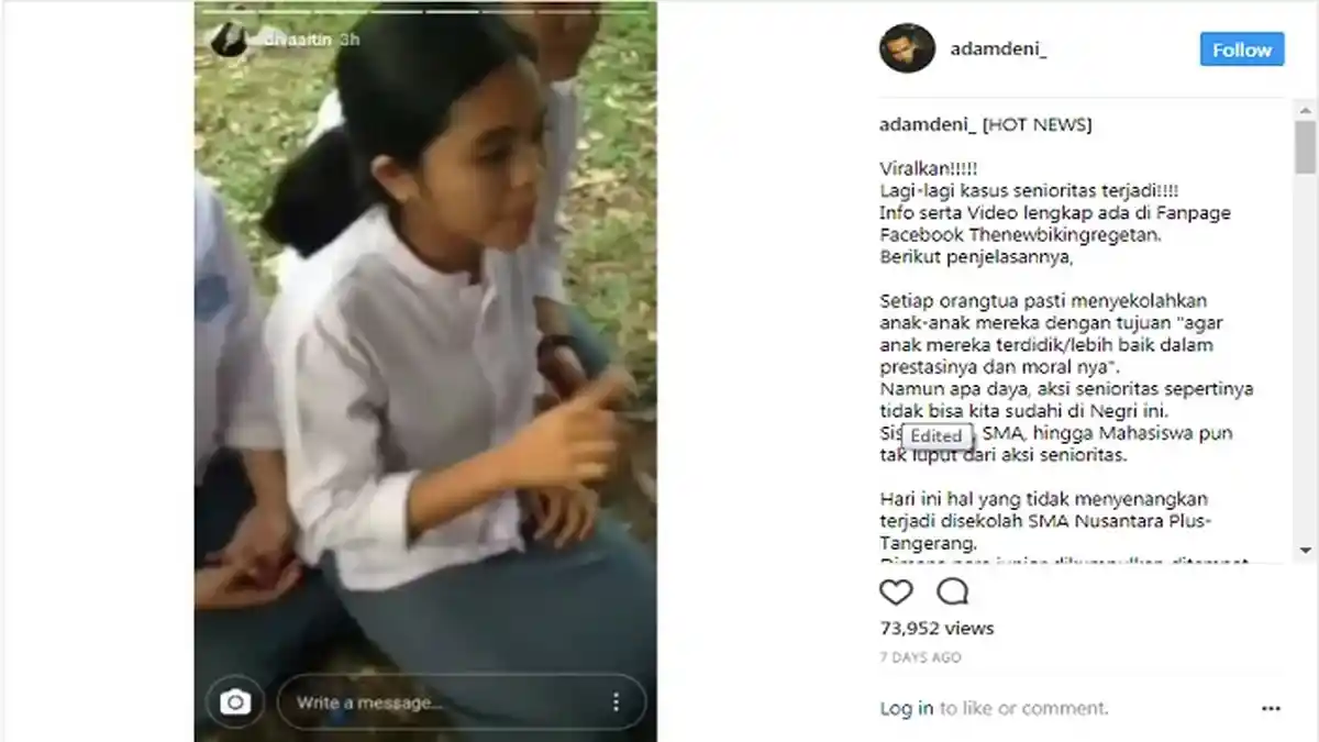 Nggak Adil! Guru Malah Beri Sanksi Pada Pelapor Kasus Senioritas SMA Nusantara Plus Tangerang