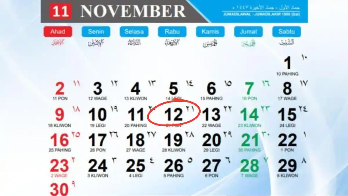 Cek Kalender 2025, Tanggal 12 November Memperingati Hari Apa Saja? Intip juga Sisa Libur Panjang