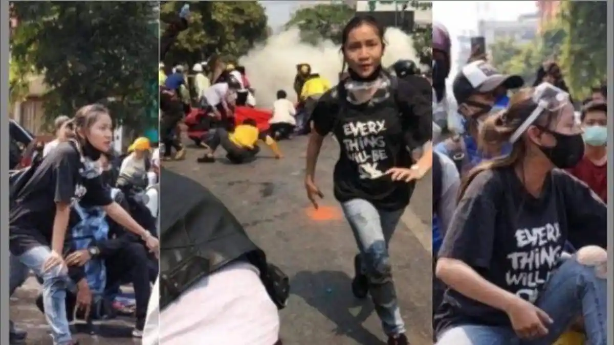 Makam Kyal Sin yang Ditembak Mati Polisi Myanmar Dibongkar: Diisi Semen, Ada Sarung Plastik Berdarah